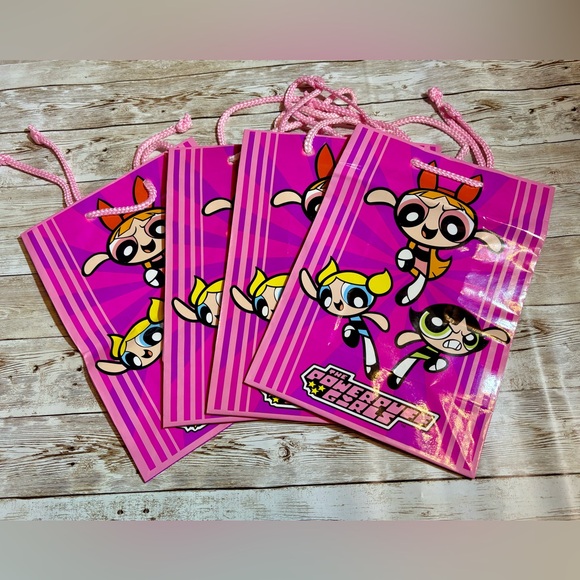 Vintage Power Puff Girls American Greetings Gift Bags X 4 Cartoon Network Y2K - Picture 1 of 6